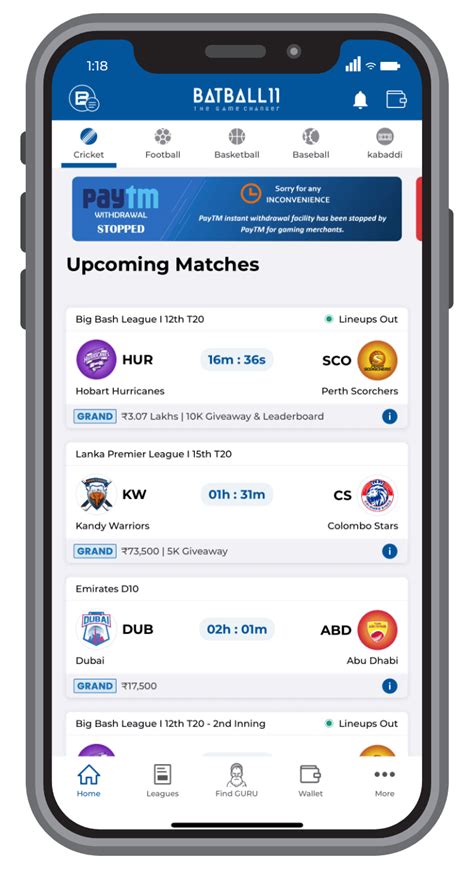 BatBall11: Best Fantasy Sports App, Download Fantasy Cricket App.
